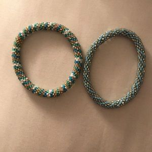 Beaded blue bracelets